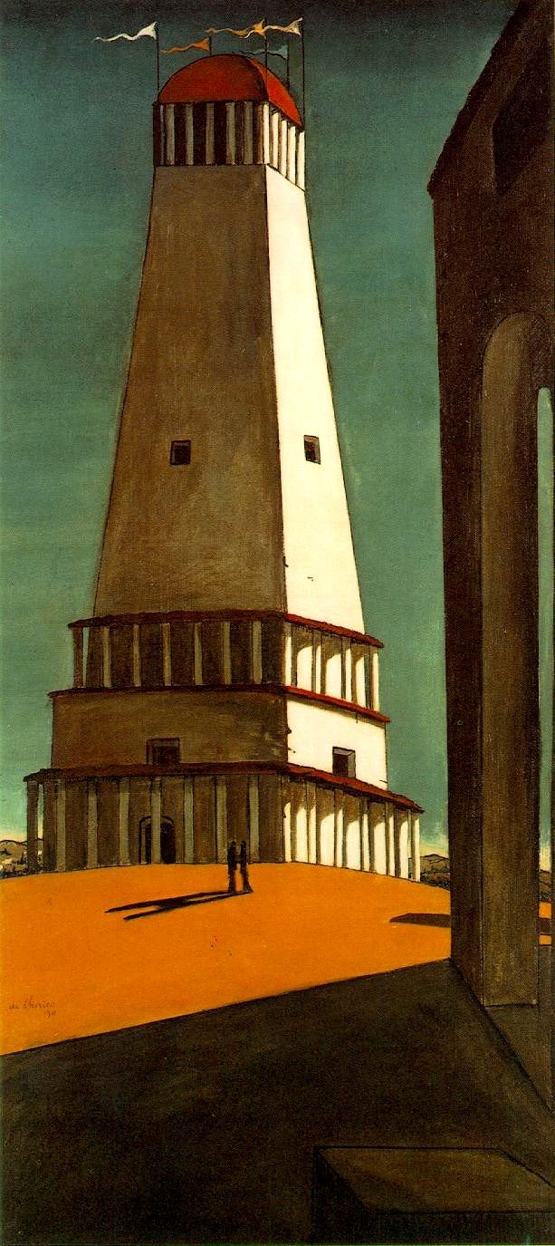 "Nostalgia za nieskończonością", Giorgio de Chirico, 1913.