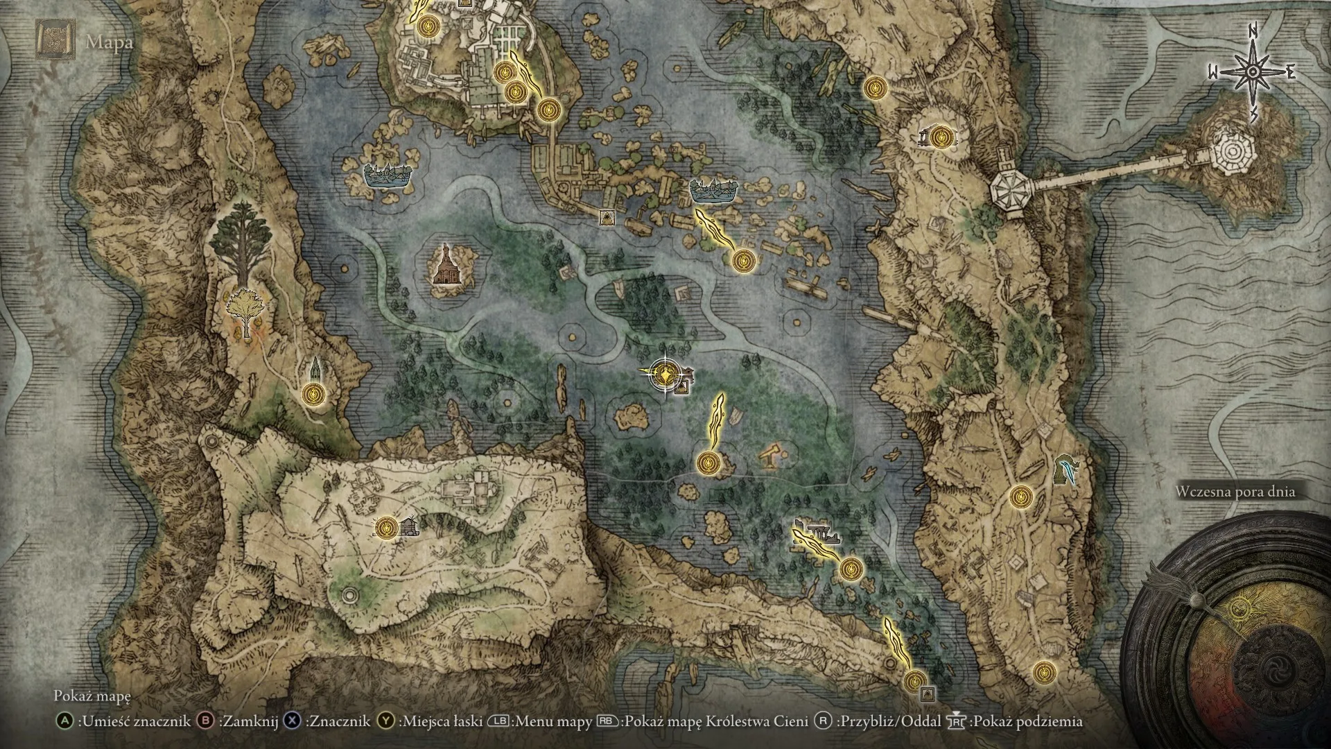 Mapa w Elden Ring. Grafika prywatna.