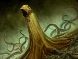 <em>Hastur - Król w Żółci. By <a href="https://kinginyellow.fandom.com/wiki/Hastur?file=214835844694597670_jpiPpzdM.jpg">Rowainrrr</a>.</em>