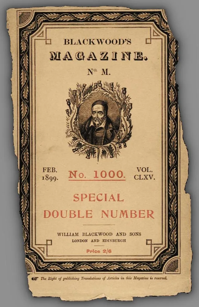 Okładka Blackwood's Magazine z 1899 roku. Domena publiczna.